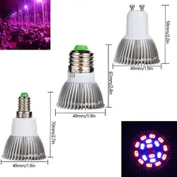 Полный спектр E27 18 W 12Red + 6 синий светодиод светать AC85-265V Светодиодная лампа для цветущих растений и гидропоники открытый свет