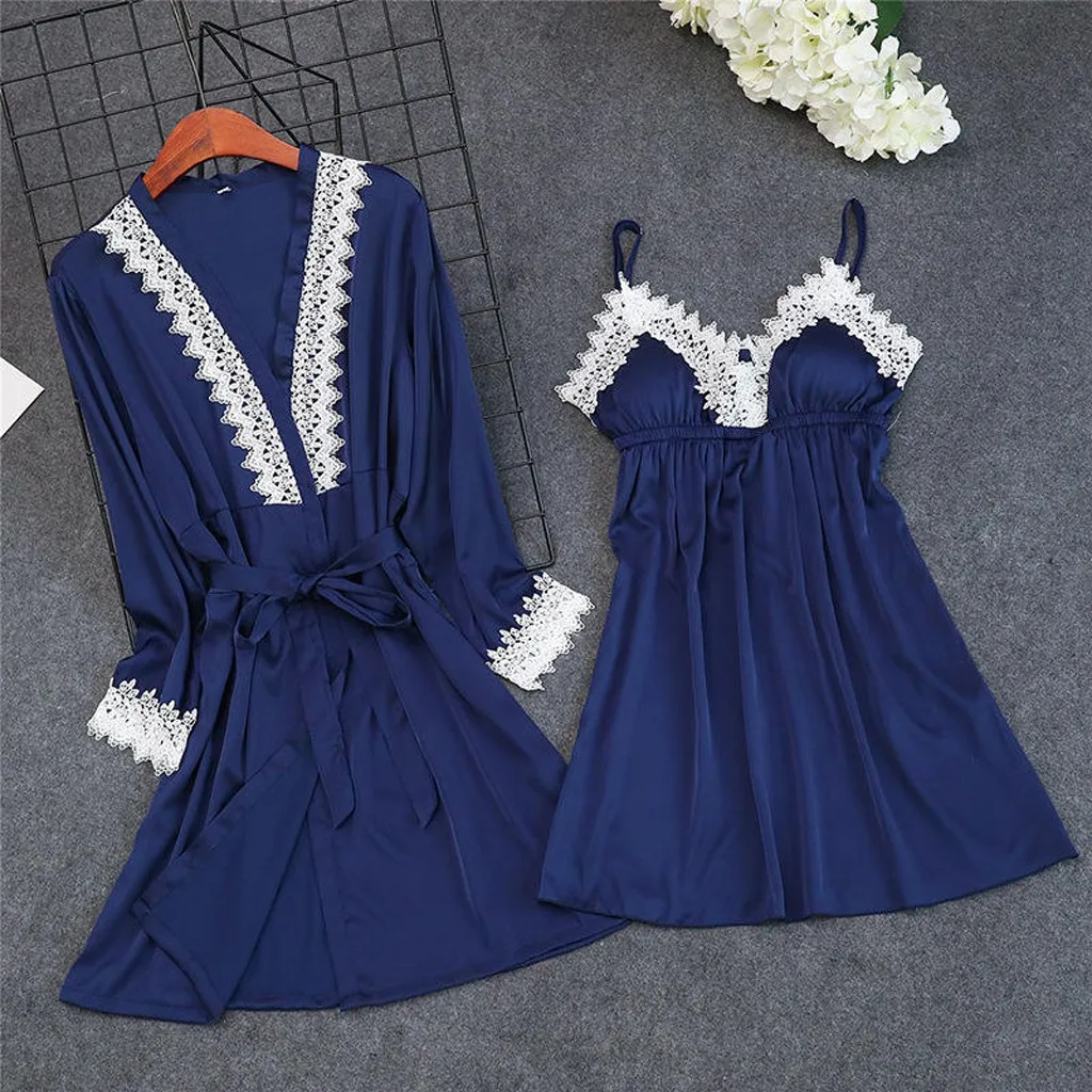 Женское нижнее белье шелковое кружевное платье Babydoll ночное ночная рубашка