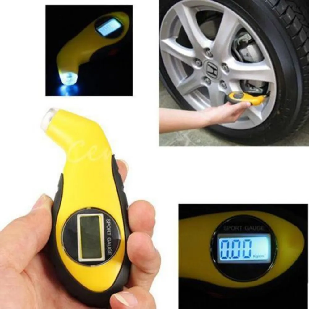 LCD Digital Tire Tyre Air Pressure Gauge Tester Tool Motorcycle Car Kit Aut K2V5