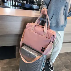 Модная большая дорожная сумка женская сумка через плечо для тренировок в спортзале розовая сумка-Дафлкот Оксфорд Ночная сумка Мягкие