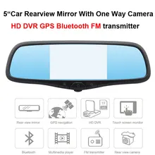 5″ Car Mirror GPS With One Way Camera HD DVR Bluetooth FM transmitter