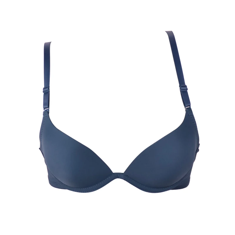 White color support small chest push up bra young girl women Bra gather breast thin cup sexy bra plunge deep u low cut women bra 3