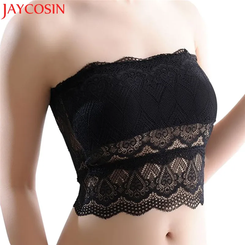

Bras bralette underwear women 2018 lace sexy strapless bra Ladies lingerie Vest Bustier Beach Padded Bra Crop Tops Tank JN23A
