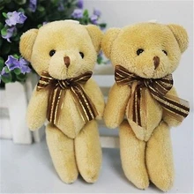 Cute Baby Soft Plush Stuffed Mini Brown Ribbon Cartoon Bear Cotton Toys Doll for Bouquet