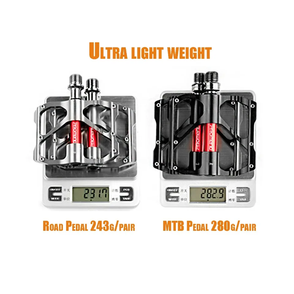 MTB Road Bike 3 Bearings Sealed Aluminum-Magnesium Alloy Platform Bicycle Pedals