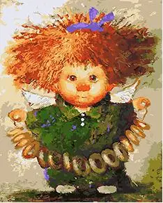 MaHuaf-X1586 Sunny angel with a bagelcoloring by numbers on canvas hand painted cuadros picture painting for wall decor 