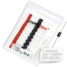 20 шт.) Телевизоры диоды 1.5KE36A 1.5KE36 1500 Вт 36 В DO-201AD(DO-27) Однонаправленный канал 1500 Вт 36 вольт