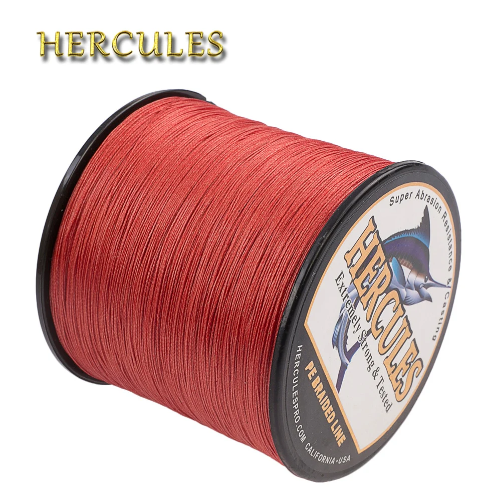 

Hercules Braided Fishing Line For Carp Fishing 10-300LB PE 8 Strands Multifilament 100M-2000M Red Pesca Cord Extreme Strong Wire