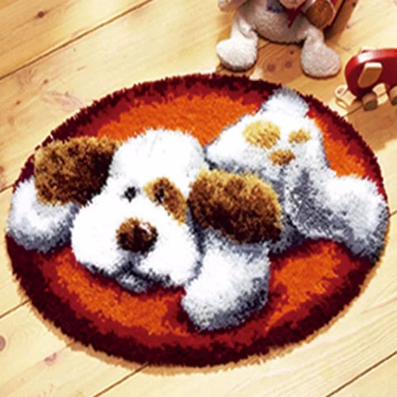 

carpet / DIY Kits Unfinshed 3D double-dip cloth embroidered carpet / tummy little foolish dog / carpet cross stitch