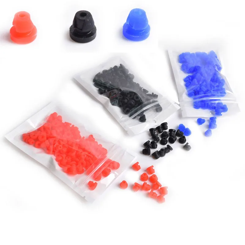 

3bag 300pcs Newest Updated Tattoo Needle Pad /Black/red/blue/ Silicone Durable Tattoo Rubber Cone Needle Pad Tattoo Accessories