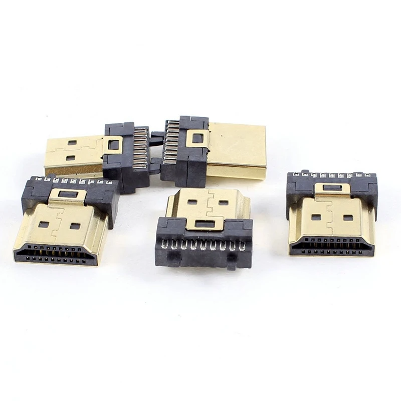 

5 Pcs HDMI Male 19 Pins A Type Solder Plug Termination Repair Replace #8