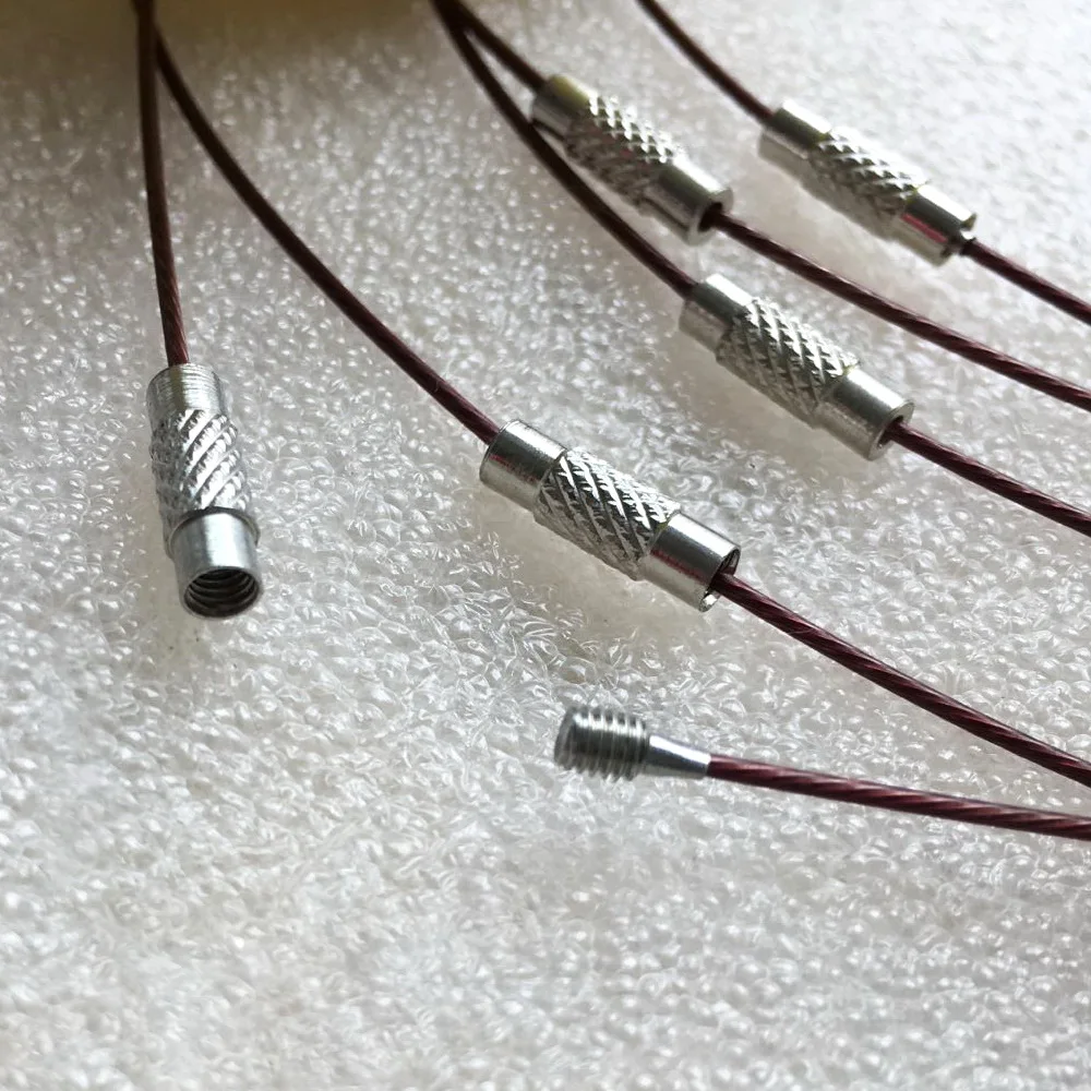1mm Fine Stainless Steel Wire Collar Turnbuckle Torques Necklace Approx 45cm Perimeter