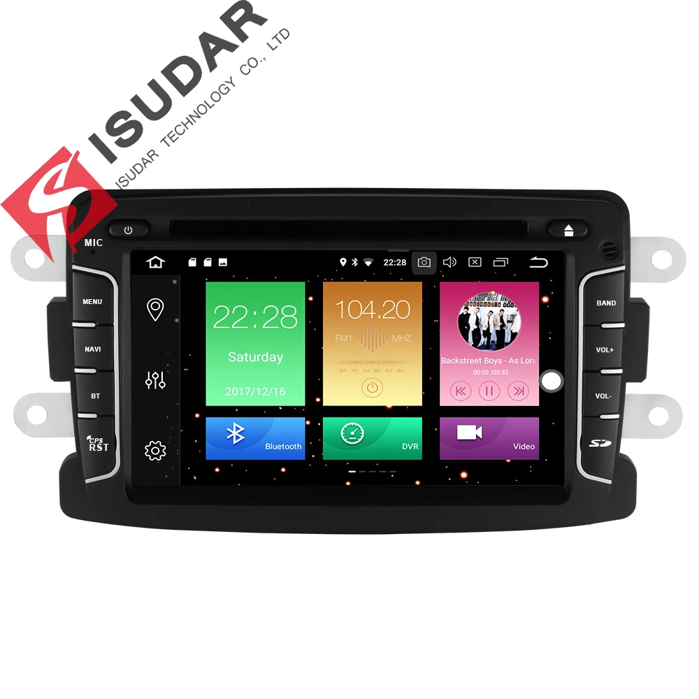 

Isudar Car Multimedia player GPS Android 8.0 Car Radio 1 Din For Renault/Dacia/Duster/Lada/Xray 2 Rear View Camera Microphone FM