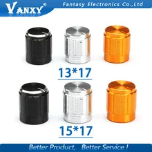 10 шт. алюминиевый сплав 13*17 мм 15*17 мм потенциометр 13*17 15*17 Ручка вращения переключатель Регулятор громкости Ручка черный серебристый