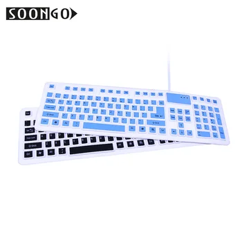 

USB Wired Silicone Keyboard Flodable Slim Keyboards Mute Slient keyboard for Laptop Desktop Computer Mini Keyboard