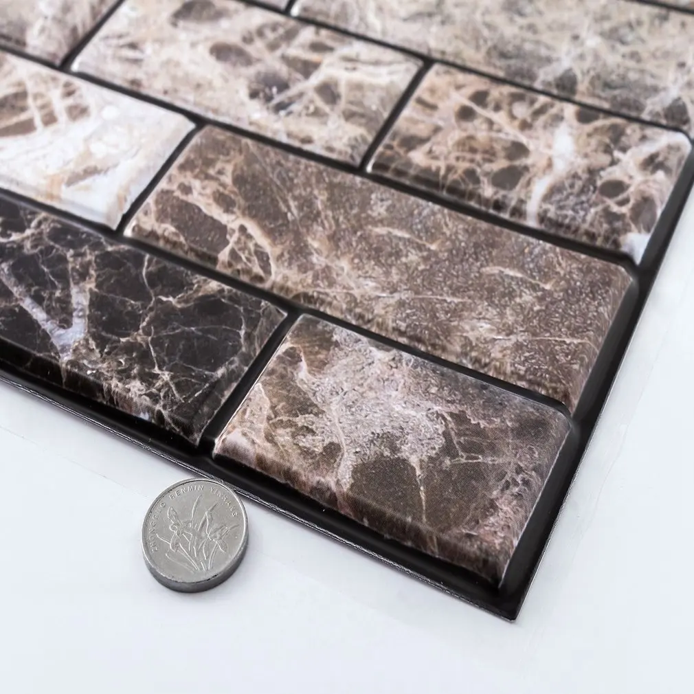 Modern 3D Style Tiles Waterproof Self-adhesive Stickers Home Bathroom Kitchen Wall Stickers Decoration