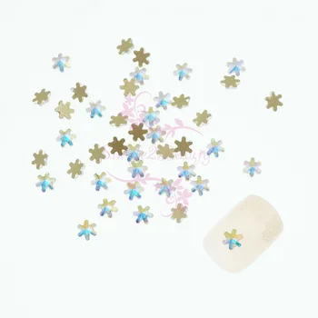

100pcs/lot 5MM Snowflake Shape AB Crystal Glass Rhinestones Flatback Handcrafts Jewelry Making Nail Art 3D DIY Design Decoration