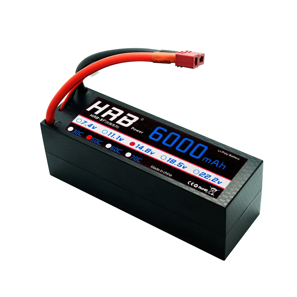 HRB 4S 14,8 V RC Lipo аккумулятор 3000mah 3300mah 4000mah 5500mah 6000mAh 7000mah 8000mah 1/10 mah Жесткий Чехол для Traxxas Scx10 автомобилей лодки