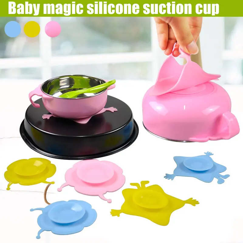 

Hot Selling Baby Children Kids Bowl Sucker Suction Silicone Tableware Plate Dishes Double Sided Slip Resistant