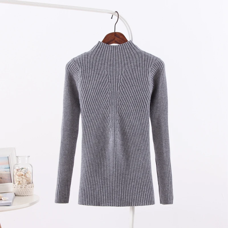

Fall winter 2017 new Fashion Women long sweater high elastic Solid Turtleneck slim sexy tight Bottoming Pullover knitted sweater