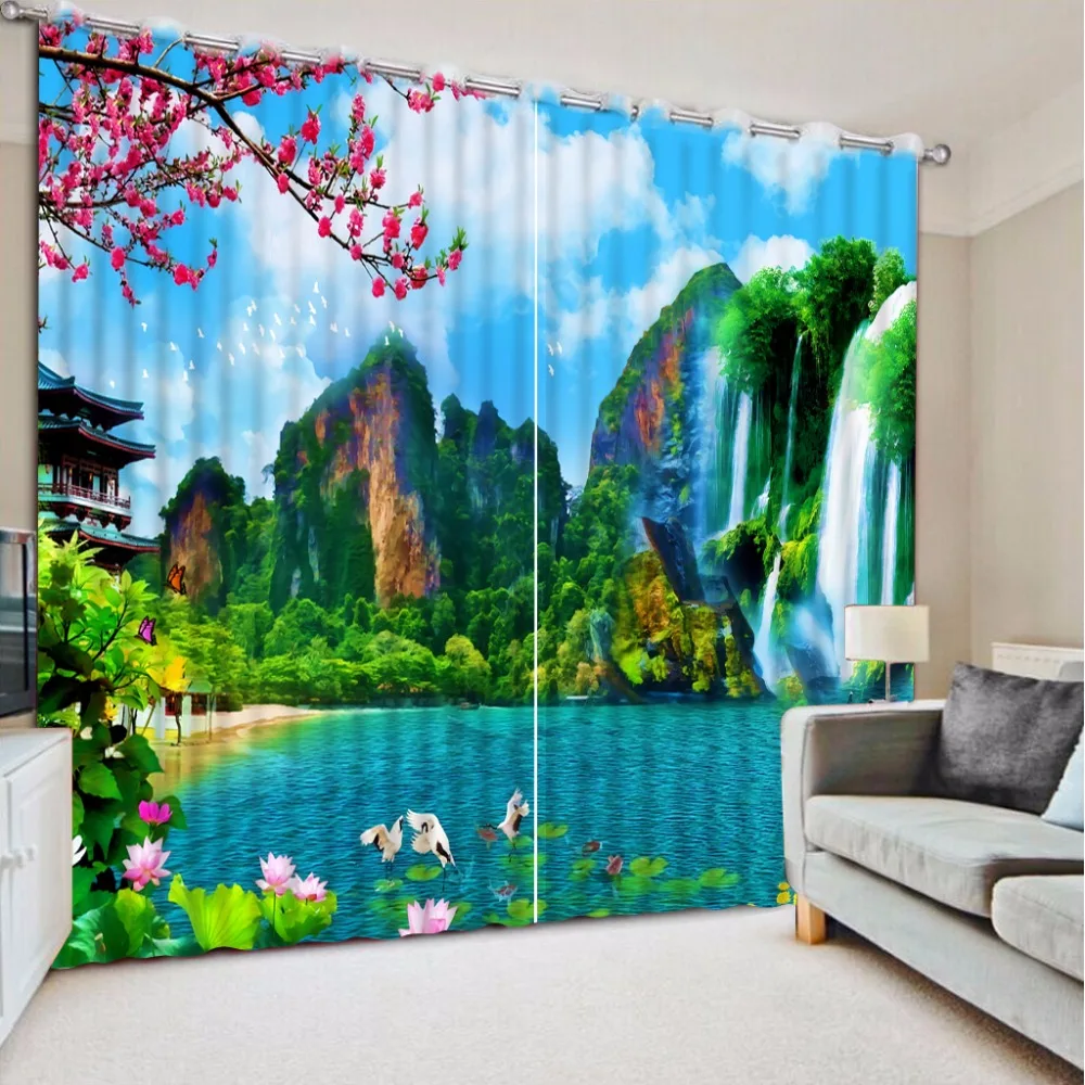 

Blackout Curtains For Living Room Bedroom Wedding room 3D Window Curtains Photo 3D Curtains CL-DLM724