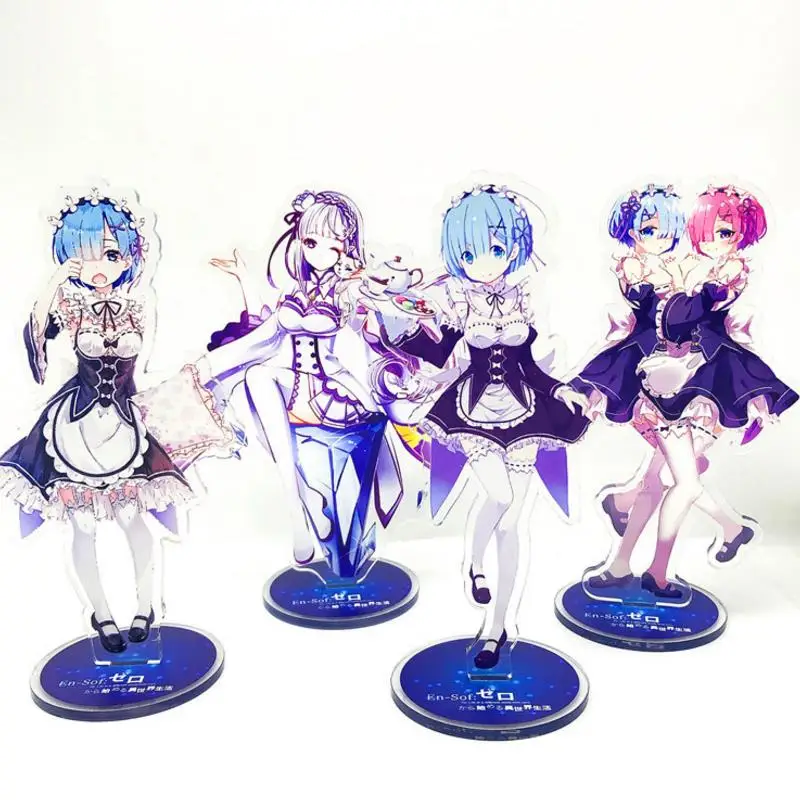 

1 Pc new cute Anime Life in a different world from zero Acrylic Stand Model Toys rem lahm Action Figure toy for kids gift