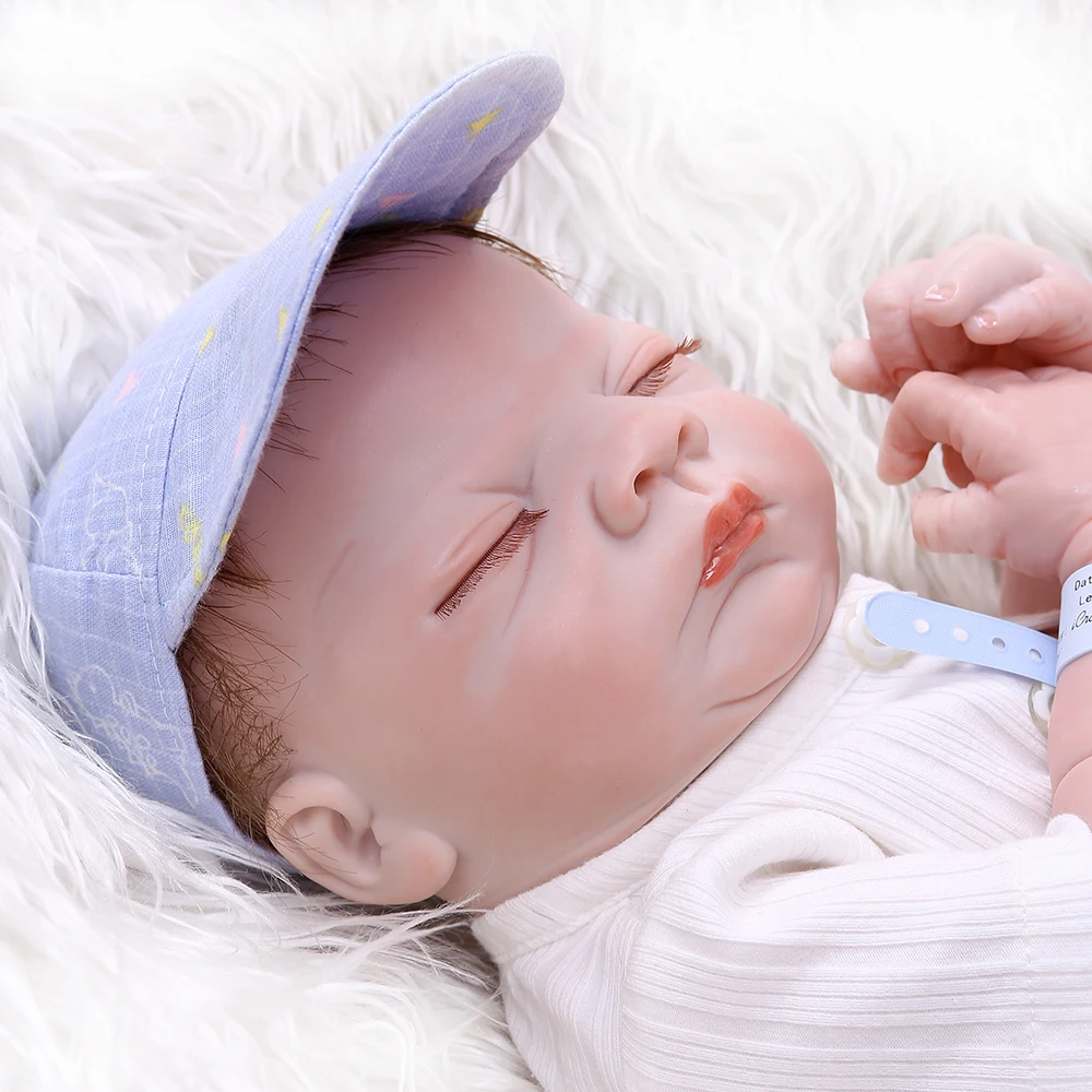 NPK 52 см bebe Кукла реборн Новорожденный ребенок полное тело силикон новорожденный спящий малыш игрушка для ванны подарок на день рождения Анатомически правильная