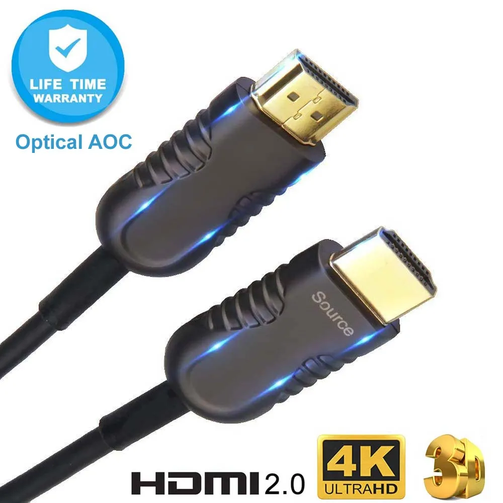 

HDMI2.0 Optical Fiber HDMI Cable 4K 60Hz 18G HDR 4:4:4 10M 15M 20M 30M 50M 100M for HD TV Box LCD Projector Laptop PS4 Computer