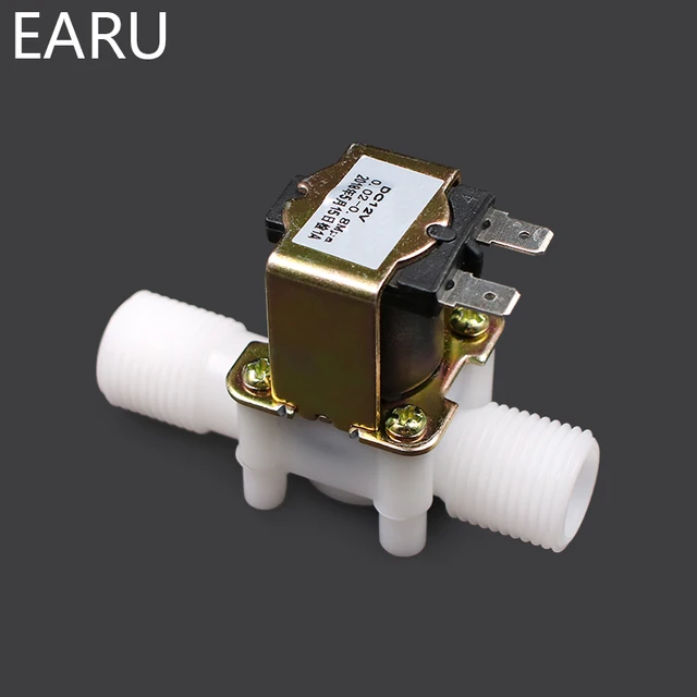 Electroválvula eléctrica, 12V G1/2 NC válvula de agua eléctrica de  plástico de entrada solenoide para dispensador de agua dispositivo  desviador de