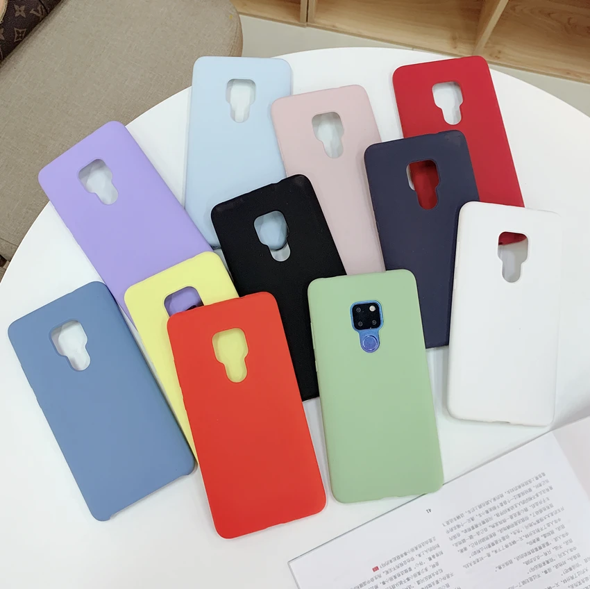 

Fashion Liquid Silicone Case For Huawei Mate 20 Mate20 Pro Soft Matte Cover Shockproof Full Borderline Coverage Protector Korean