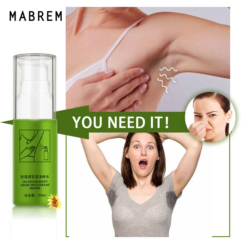 MABREM OILYOUNG الجسم رائحة مزيل العرق المياه الصيف مضاد للعرق رذاذ الإبط العرق إزالة الروائح رائحة نظيفة 20 مللي