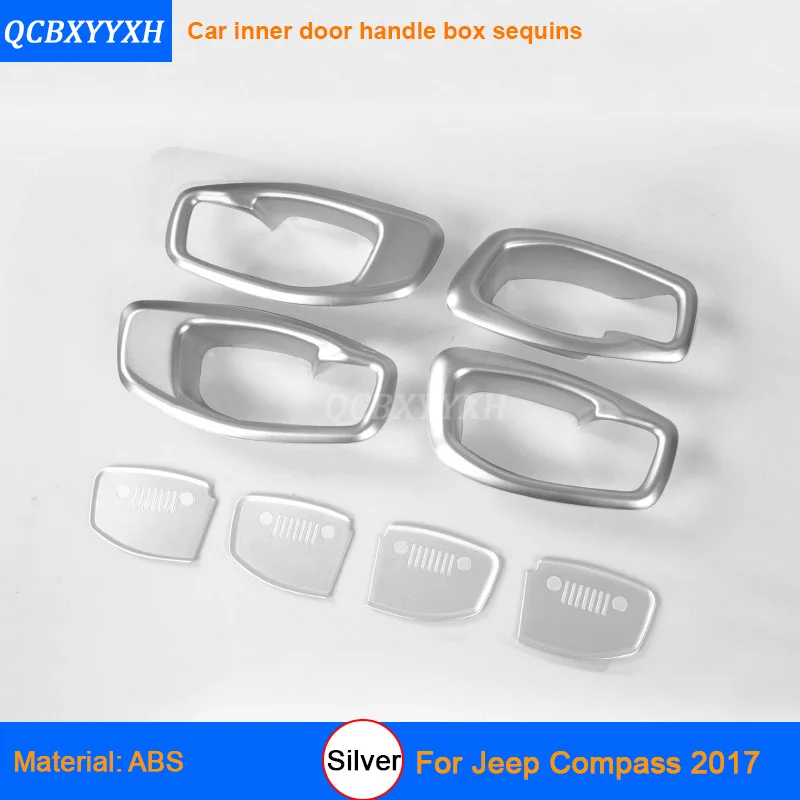 QCBXYYXH для Jeep Compass автомобильный Стайлинг серебристый цвет украшение интерьера блестки стикер автомобиля внутренняя дверная ручка коробка блестки