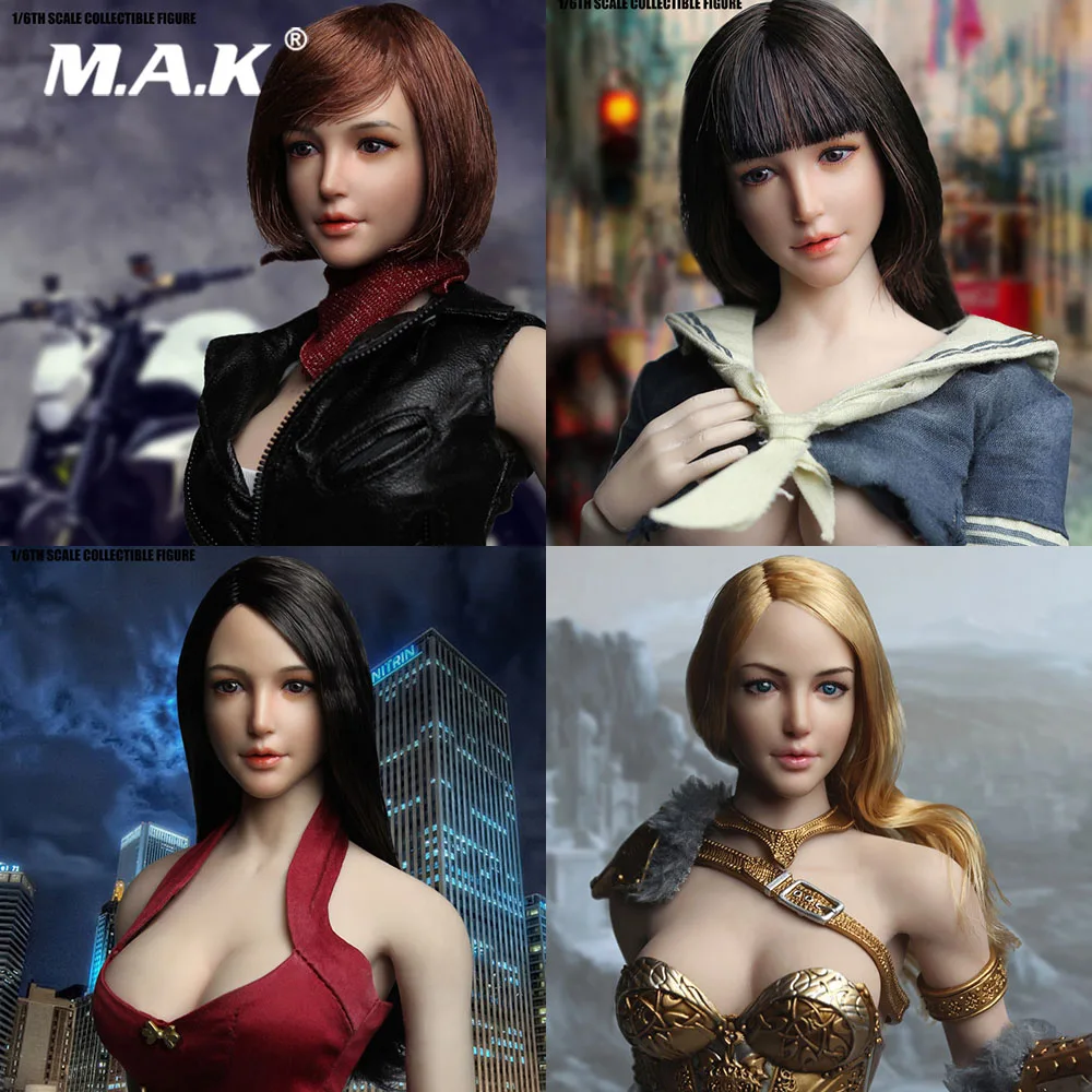 

SDH011 1/6 Scale Female PVC Head Sculpt European Beauty Head Carved Model for 12'' PH Pale Skin Action Figure Body Accessory