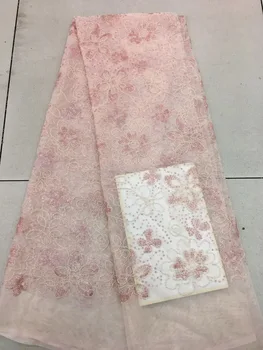 

fuchsia 2018 Latest French Nigerian Laces Fabrics High Quality Tulle African Laces Fabric Wedding African French Tulle Lace