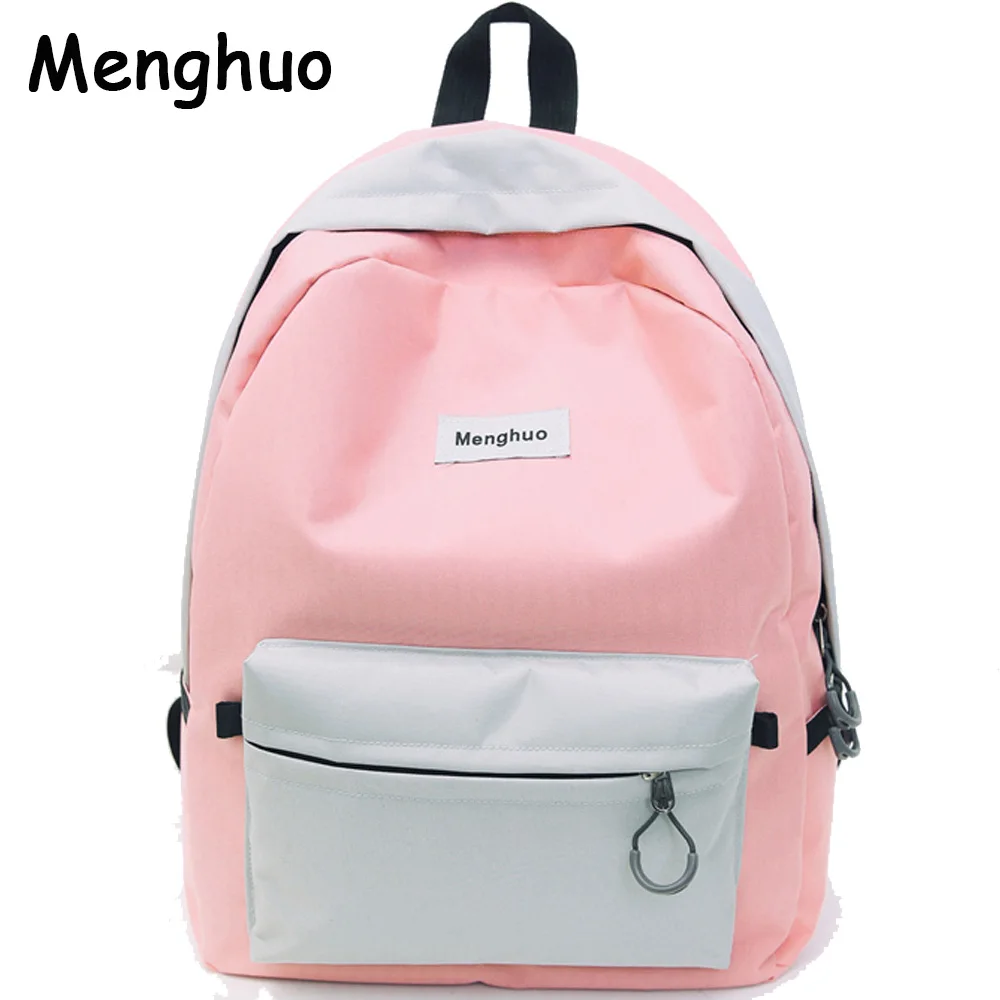 

Menghuo Brand New Patchwork Women Backpacks Canvas Backpack Girls Rucksack School Backpacks for College Student Mochila Feminina