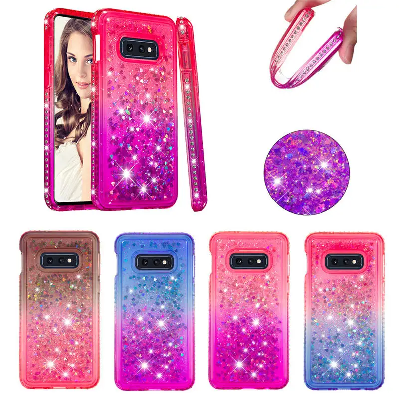 

For Samsung Galaxy S10 Plus Case Rhinestone Diamond Bling Liquid Quicksand Soft Silicone phone cases for Samsung S10 Lite S10E
