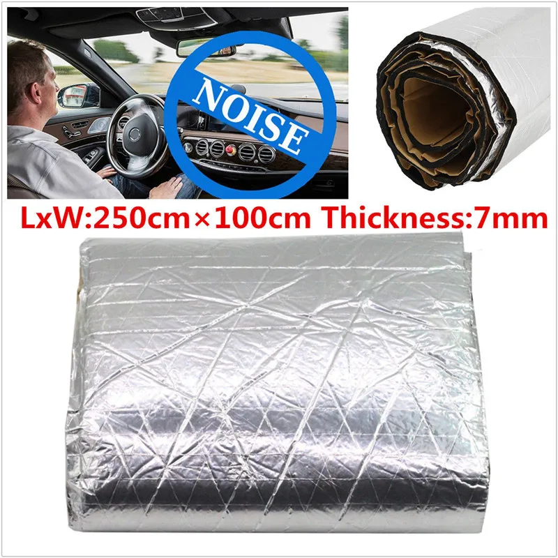

1*2.5M 7mm Car Sound Insulation Proofing Deadener Heat Noise Control Dampening Shield Insulation Firewall Noise Deadening