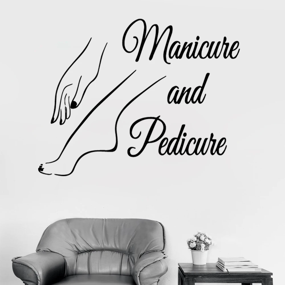 

New Vinyl Nail Wall Sticker Decal Pedicure Nail Salon Manicure Art Murals Nail Salon Decoration