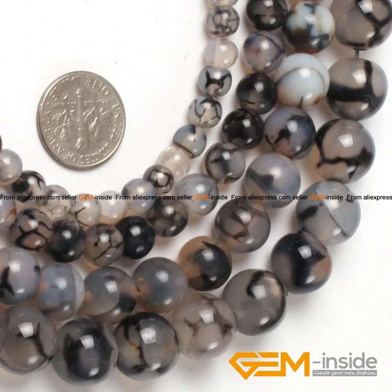 

Round Black Crackle Agat Beads,Selectable Size 8mm To 14mm,Fashion DIY Beads,For Bracelet Making Strand 15