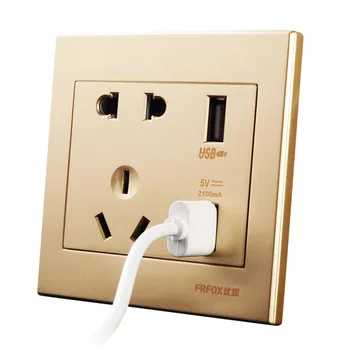 

High quality Universal USB Wall Socket AC 110-250V US UK EU AU Wall Socket 2 Port 5.0V USB Outlet Power Charger for Cellphone