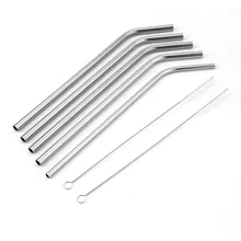 4 шт./6 шт. изогнутая соломинка многоразовая изогнутая нержавеющая сталь набор соломинок металлическая соломинка для коктейлей для вечерние бар дома