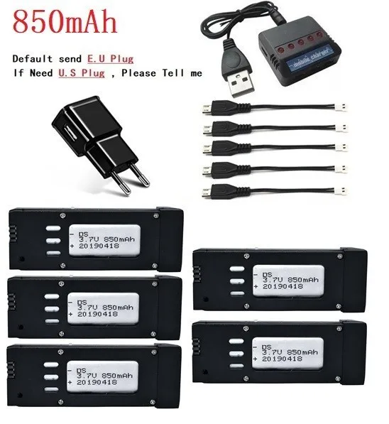 Обновленная батарея 850mAH 3,7 V Lipo и 5 шт. зарядное устройство для E58 JY019 S168 для радиоуправляемого квадрокоптера, запасные части 3,7 v, аккумулятор радиоуправляемого дрона 721855 - Цвет: Светло-желтый