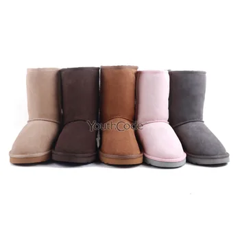 

Winter snow boots 100% classic nature wool fur lined real sheepskin For Women sheepskin Real Leather boots Size5-9