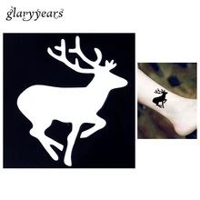 1 шт. трафарет для нанесения татуировки, боди-арт окрашивание распылением бегущий олень маленький хна Индия трафарет дизайн Водонепроницаемый полые татуировки Стикеры G64