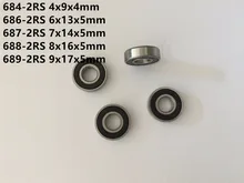 10 Pcs 684-2RS 685-2RS 686-2RS 687-2RS 688-2RS 689-2RS Mini Lager Diepe Groef Rubber Sealed Miniatuur Lager Kogellagers