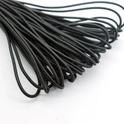 High - Quality Round Elastic Band Cord for Sewing and DIY Accessories - White/Black (Black)