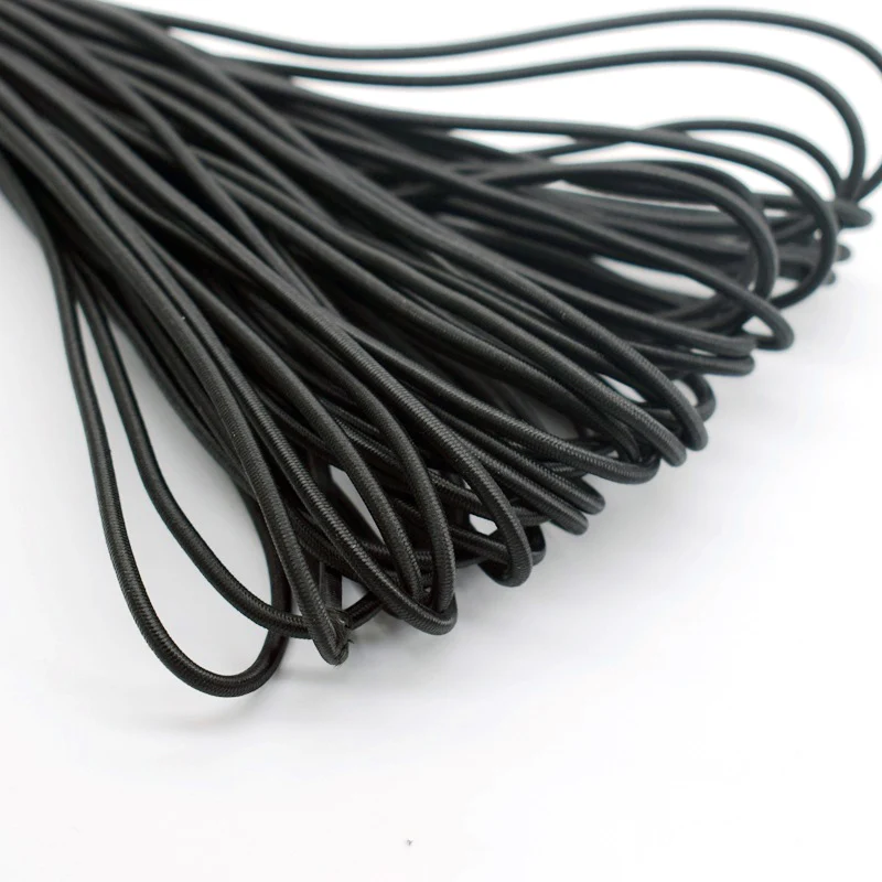 Black Elastic Cord Flat Woven 25mm Wide Sewing Waistband Crafts Clothing Straps 