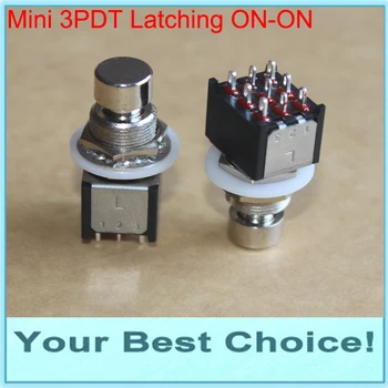 

100pcs/Lot Mini 3PDT Latching ON/ON Stomp Pedal Foot Switch,True Bypass