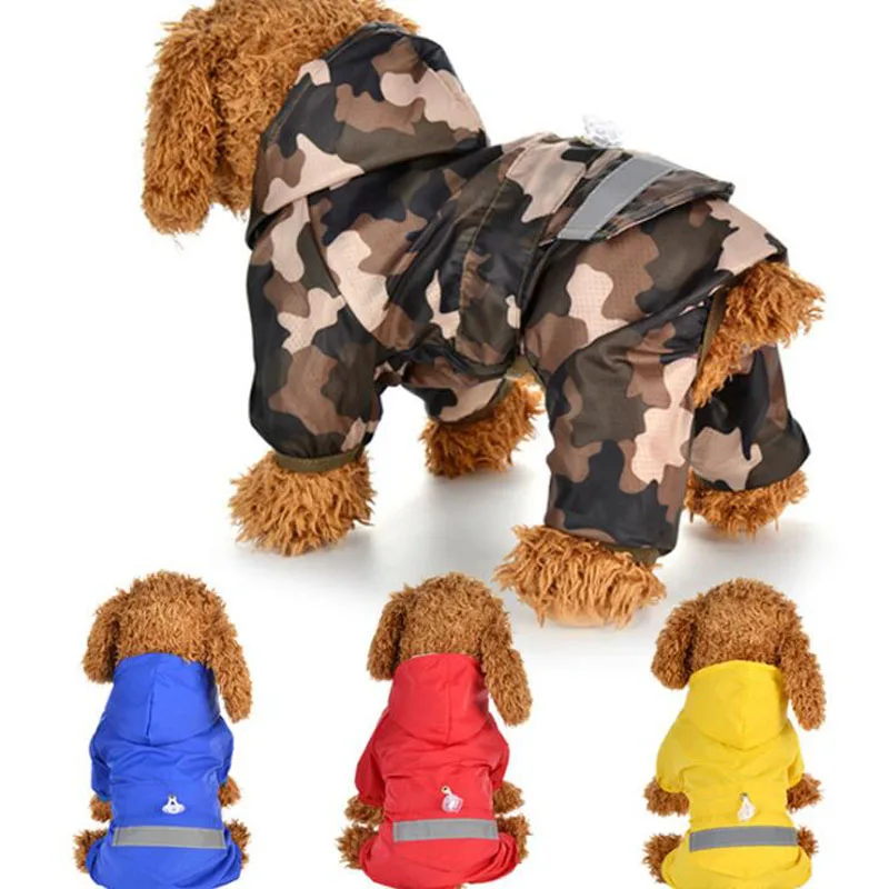 font b Pet b font Dog Camouflage Raincoat Two Feet Reflective Jumpsuit font b Pet