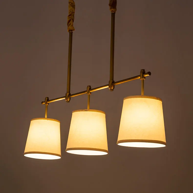 Full-Copper-Chandelier-Rectangular-Simple-Modern-Bronze-Lamp-with-White-Fabric-Shade-Lamparas-Lustre-E14-110 (2)